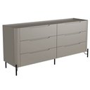Ver imagem 1 de Cômoda para Quarto Closet Orgânica 6 Gavetas Pés Industrial Preto Bliss I03 Grigio - Lyam Decor