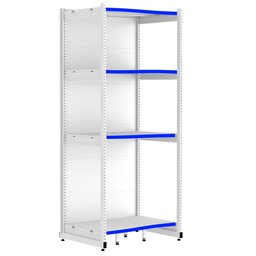 Rack Parede 202 Fit 60 Ate 3 Metros Branco 12 Bandeja Pe Azul - 2