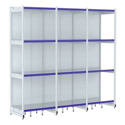 Rack Parede 202 Fit 60 Ate 3 Metros Branco 12 Bandeja Pe Azul - 1