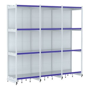 Rack Parede 202 Fit 60 Ate 3 Metros Branco 12 Bandeja Pe Azul