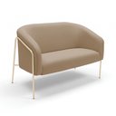 Ver imagem 2 de Sofá 2 Lugares Namoradeira Stella Industrial Alta Champanhe Suede Marrom Rato D03 - D’Rossi