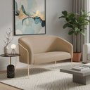 Ver imagem 1 de Sofá 2 Lugares Namoradeira Stella Industrial Alta Champanhe Suede Marrom Rato D03 - D’Rossi