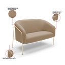 Ver imagem 3 de Sofá 2 Lugares Namoradeira Stella Industrial Alta Champanhe Suede Marrom Rato D03 - D’Rossi