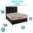 Ver imagem 2 de Conjunto Cama Box Bau Blindado Casal + Colchão Molas Ensacadas Airtech Ortobom + Cabeceira