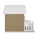 Ver imagem 5 de Casinha de Brinquedo com Cercado Floreiros Mdf Bege/branco L12 - Gran Belo