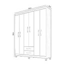 Ver imagem 7 de Guarda Roupa de Casal 6 Portas e 2 Gavetas sem Espelho com Cômoda Sapateira 1 Porta 4 Gavetas Carval