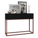 Ver imagem 2 de Buffet Bancada Aparador Preto Eros 90cm Estilo Industrial para Sala de Estar Base de Ferro Cobre
