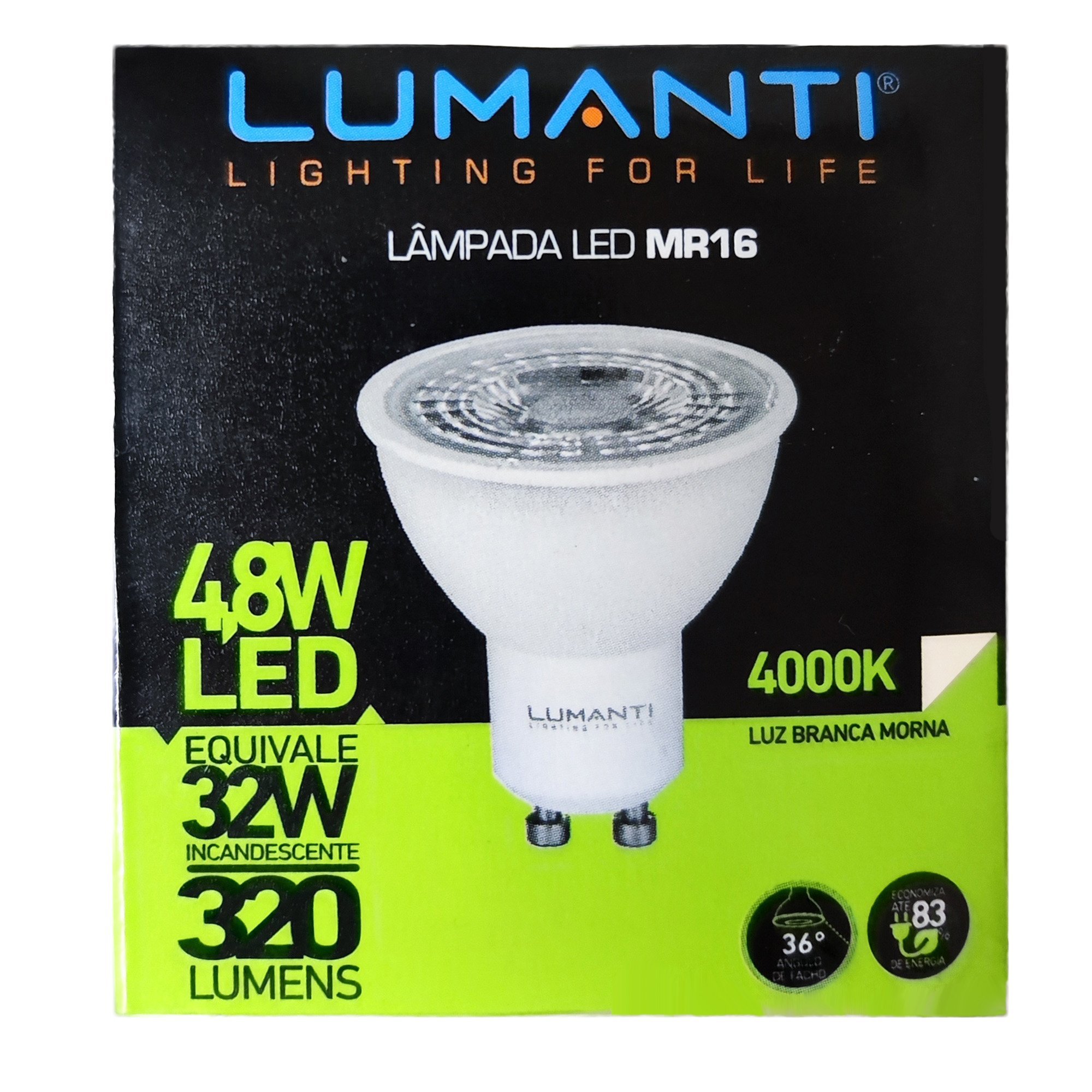 Lâmpada Dicroica LED GU10 4000K Branca Morna MR16 127-220V - 3