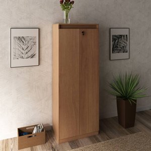 Armário para Escritório Alto 2 Portas com Chave 60cm Me4151 Tecno Mobili - Amêndoa