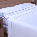 Ver imagem 1 de Jogo de Cama Solteiro 300 Fios Elements - Camesa Branco/marinho