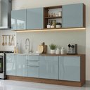 Ver imagem 1 de Armário de Cozinha Completa 240 cm Rustic/Cinza Lux Madesa 09