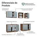 Ver imagem 4 de Armário de Cozinha Completa 240 cm Rustic/Cinza Lux Madesa 09