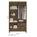 Ver imagem 2 de Guarda Roupa Solteiro Chile Castanho Moval