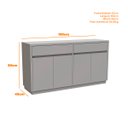 Ver imagem 3 de Balcão Buffet 4 Portas e 2 Gavetas de 150cm em MDF Lorient Ype - ÉdeCasaMóveis                                                                 