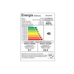 Chuveiro Ducha Faminho Black, Fame, 4t, 127v~5400w - 3