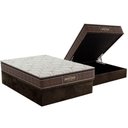 Ver imagem 1 de Cama Box Baú Casal: Colchão Anatômico Probel Guarda Costas Extra Firme + Base Crc Suede Brown (