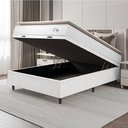 Ver imagem 2 de Cama Box Baú Colchão Casal Molas Ensacadas City Pillow Top 138x188x64cm Linho Branco / Bege Hellen