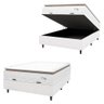 Cama Box Baú Colchão Casal Molas Ensacadas City Pillow Top 138x188x64cm Linho Branco / Bege Hellen - 3