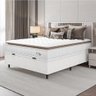 Cama Box Baú Colchão Casal Molas Ensacadas City Pillow Top 138x188x64cm Linho Branco / Bege Hellen - 1