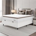 Ver imagem 1 de Cama Box Baú Colchão Casal Molas Ensacadas City Pillow Top 138x188x64cm Linho Branco / Bege Hellen