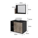 Ver imagem 5 de Conjunto Balcão C-cuba R30 e Espelheira Soft 600 Preto Ônix C-carvalho Preto Ônix C-carvalho Dark