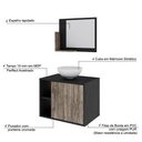 Ver imagem 4 de Conjunto Balcão C-cuba R30 e Espelheira Soft 600 Preto Ônix C-carvalho Preto Ônix C-carvalho Dark