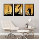 Ver imagem 1 de Kit 3 Quadros Decorativos Casal Cachorro Paris 24x18cm:moldura Preta