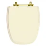 Assento Sanitário Monte Carlo Creme para vaso Deca Com Ferragem Dourada - 1