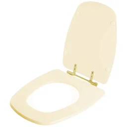 Assento Sanitário Monte Carlo Creme para vaso Deca Com Ferragem Dourada - 2