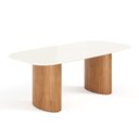 Ver imagem 1 de Mesa de Jantar Orgânica Tivoli 220cm X 110cm 8 Lugares Lamina Cinamomo Off White Vidro