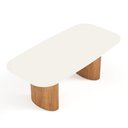 Ver imagem 2 de Mesa de Jantar Orgânica Tivoli 220cm X 110cm 8 Lugares Lamina Cinamomo Off White Vidro