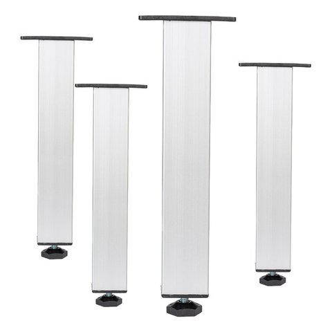 Kit 4 Pé Alumínio 27cm Fosco Cozinha Móveis 40x40 Regulável