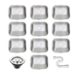 10 Tanque Inox 50x40x23 Aço 304 Fosco Cozinha As Atacado Kit - 1