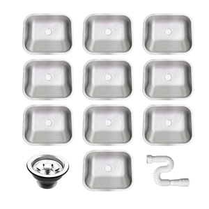10 Tanque Inox 50x40x23 Aço 304 Fosco Cozinha As Atacado Kit