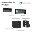 Ver imagem 4 de Armário de Cozinha Compacta 200 Cm Suspenso Preto Nice Madesa 12 Preto