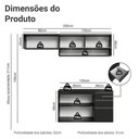 Ver imagem 3 de Armário de Cozinha Compacta 200 Cm Suspenso Preto Nice Madesa 12 Preto