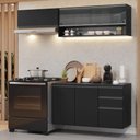 Ver imagem 1 de Armário de Cozinha Compacta 200 Cm Suspenso Preto Nice Madesa 12 Preto