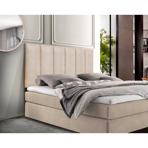 Cabeceira Cama Box Casal Suede Estofada Painel 140x56 Varias Cores: Areia