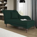 Ver imagem 1 de Divã Recamier Chaise Longue Valentina Clássico com Pés de Madeira Veludo Verde Escuro - Desk Design