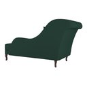 Ver imagem 5 de Divã Recamier Chaise Longue Valentina Clássico com Pés de Madeira Veludo Verde Escuro - Desk Design