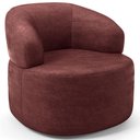 Ver imagem 2 de Poltrona Giratória Orgânica para Sala de Estar Living Helena L02 Linho Bordô - Lyam Decor