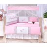 Kit Berço Menina Rosa Borboleta Americano 100% Algodão 10 Peças - 6