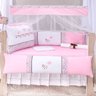 Kit Berço Menina Rosa Borboleta Americano 100% Algodão 10 Peças - 1