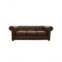 Ver imagem 1 de Sofá Chesterfield de Couro 3 Lugares Marrom Bicolor - Mempra