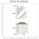 Ver imagem 4 de Conjunto Nature 75cm Estilare CNJ4012 Carvalho/Branco