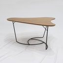 Ver imagem 6 de Mesa De Centro Boomerang Madeira Amendoa Base Metal Preto Nacc