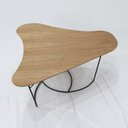 Ver imagem 7 de Mesa De Centro Boomerang Madeira Amendoa Base Metal Preto Nacc