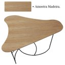 Ver imagem 5 de Mesa De Centro Boomerang Madeira Amendoa Base Metal Preto Nacc