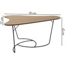 Ver imagem 4 de Mesa De Centro Boomerang Madeira Amendoa Base Metal Preto Nacc