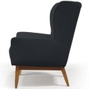 Ver imagem 6 de Kit 02 Poltronas Decorativa Fixa Base de Madeira Milena D02 Linho Chumbo C-465 - Lyam Decor